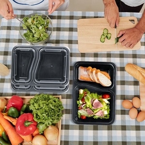 Custom Disposable 2 Compartment Takeaway Plastic Reusable <strong>Meal</strong> <strong>Prep</strong> Food Containers Bento <strong>Box</strong> - Product Image 2
