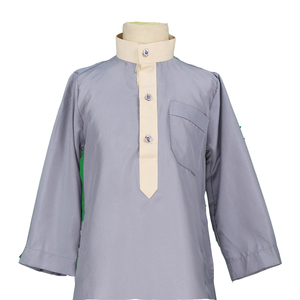 Design a manica lunga in stile modesto in poliestere musulmano prega Thobe per ragazzi-Arabiya Jalabiya per bambini per la <span class=keywords><strong>preghiera</strong></span> e l'uso quotidiano - Product Image 2