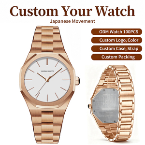 Reloj de Cuarzo de Lujo Personalizado para Mujer HANNAH MARTIN, Fabricante OEM ODM, Reloj de Pulsera para Mujer con Esfera Octogonal de Acero Inoxidable de Alta Calidad - Product Image 1