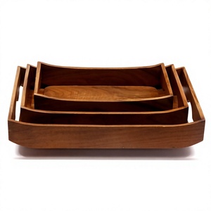 High-End Design with Durable Wooden Handle for Hotels Restaurantsand Home Dining Prestige Blend Custom Shape Wooden Storage Tray - Product Image 1