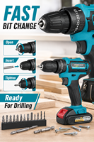 Perceuse-visseuse sans fil multifonction 20V, batterie lithium, mini tournevis, kit de bricolage domestique, perceuses de démolition 30Nm