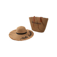 Ensemble chapeau de paille et sac tendance, vente flash, accessoires d'été pour femmes, chapeau de soleil vintage avec sac fourre-tout assorti pour les vacances