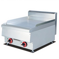 Plaque de cuisson électrique professionnelle en acier inoxydable à double commande pour restaurant, équipement Teppanyaki 5,6 kW 51 kg