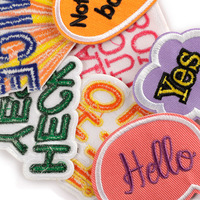 Badge brodé sur ordinateur, motif lettre anglaise originale, autocollant brodé, patch accessoire DIY, autocollant en tissu