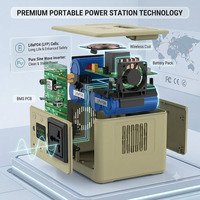 Centrale Électrique Portable 150W 96Wh LiFePO4 à Onde Sinusoïdale Pure, Générateur Solaire avec Charge Rapide PD 100W et Batterie Externe Portable Sans Fil