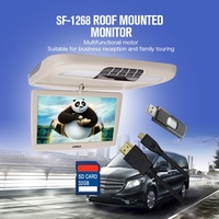 Lecteur DVD de voiture 12,1 pouces, écran IPS, moniteur de plafond, HD, rabattable, moniteur de toit haut pour véhicule, bus, voiture, camion