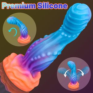 Vente en gros de jouets sexuels pour adultes : Grand godemiché monstre extraterrestre artificiel lumineux avec ventouses - Dildo-silikonformen - Product Image 6