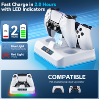Station de charge pour manette PS5, support de charge pour manette PlayStation 5 avec lumière LED, chargeur rapide