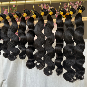 ช่อผมมนุษย์แท้สีดำธรรมชาติมัดเป็นลอนคลื่น - Product Image 2