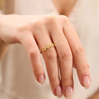 Anillo con Nombre Personalizado, Anillo con Letra de Burbuja, Chapado en Oro de 14K, Anillo Cursivo Delicado para Mujer