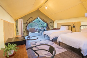 De invierno al aire libre tienda de campaña con estufa glamping villa tienda safari roofing tienda de lona de refugio de emergencia - Product Image 6