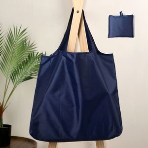 Custom Eco-friendly Durable <b>Recyclable</b> Nylon Extra Large Handled Button Closure Folding Shopping Tote <b>Bag</b> for Advertising Use - Product Image 2