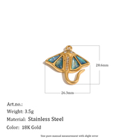 Accessoires de bijoux DIY pour l'Europe et l'Amérique, pendentif coquillage queue de poisson en acier inoxydable plaqué or 18 carats, vente en gros