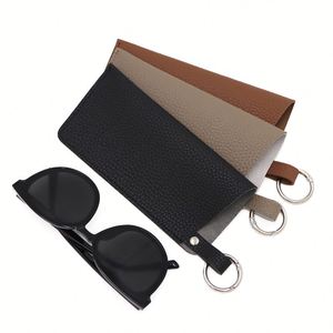 Eyeglass <b>Case</b> Faux Leather Soft Holder Pocket <b>Cases</b> Slim Travel Pouch Portable <b>Glasses</b> With Keyring Sunglasses Storage Bag - Product Image 3
