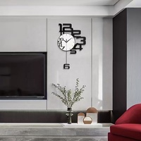 Jam dinding Digital minimalis Modern, jam dinding kreatif ruang tamu, jam dekorasi dinding rumah