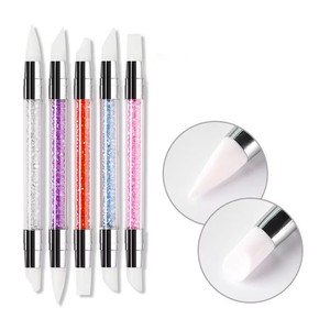 Dual Tipped <b>Silicone</b> Nail Sculpture Brush Rhinestone Acrylic Carving Dotting <b>Tool</b> for Manicure - Product Image 1