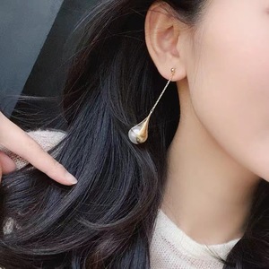 Boucles d'oreilles pendantes longues en fausses perles de style coréen pour femmes, <span class=keywords><strong>bijoux</strong></span> fantaisie plaqués or vintage pour mariage et soirée - Product Image 2