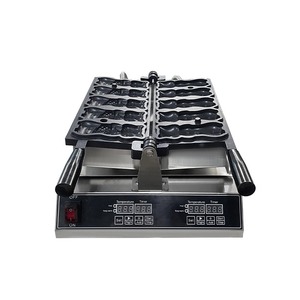 Коммерческая высокопроизводительная вафельница HENITUER C382 в форме кошки для выпечки с регулируемой температурой и функцией дозирования теста - Product Image 2