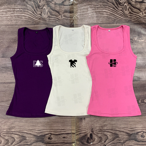 Bulk Custom High Quality <b>Sequins</b> Embroidery U-Neck Slim Fit Tank High Elastic Casual Solid Color Ribbed Tank <b>Top</b> Women - Product Image 5