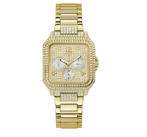 Elegante <span class=keywords><strong>Reloj</strong></span> Deportivo Versátil para Hombre Guesses, <span class=keywords><strong>Reloj</strong></span> de Negocios con Esfera Cuadrada Completamente Adornada con Diamantes - Product Image 1