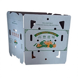 Boîte en carton ondulé 3 plis entièrement imprégnée de cire, personnalisée et imprimée - Boîte de rangement écologique pour céréales, chaîne du froid, aliments frais - Product Image 3