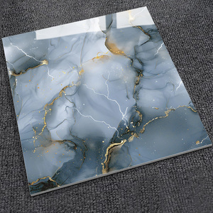 Thiết kế hiện đại đá cẩm thạch tự nhiên nhìn vàng mạ 600x600 đầy đủ đánh bóng bóng tráng men sứ gạch lát sàn sang trọng - Product Image 4