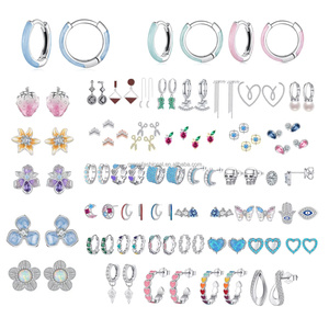 Set di Anelli Regolabili in <span class=keywords><strong>Argento</strong></span> Sterling S925 con Diamanti Naturali, Design a Fiore, Farfalla, Panda e <span class=keywords><strong>Serpente</strong></span> - Product Image 6