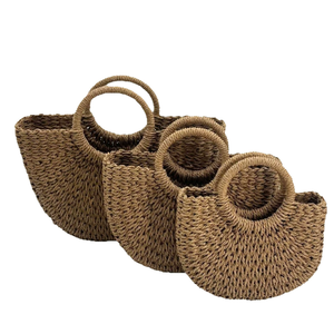 Borsa da Spiaggia in Paglia Intrecciata a Mano, 3 Opzioni di Dimensione, Borsa a Mezzaluna per Regali Estivi Perfetti, Vacanze e Feste in Spiaggia - Product Image 4