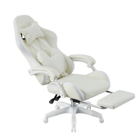 Fauteuil de jeu en cuir pivotant et inclinable ergonomique pour PC, avec repose-pieds, appui-tête et éclairage LED – Vente en gros