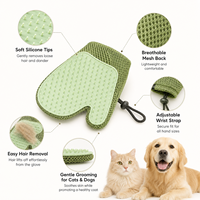 Gant de toilettage pour animaux double face antibactérien avec poils élastiques en TPR, rangement portable pour l'élimination des poils d'animaux et le nettoyage des tapis