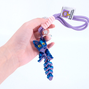 Modèle d'ornement renard mignon imprimé en 3D avec articulations multiples mobiles, beaux yeux, corde de suspension, cadeaux - Product Image 3
