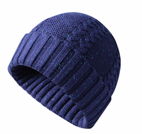 Bonnet d'hiver en acrylique tricoté sur mesure avec revers, style streetwear, bonnet de pêcheur pour femme