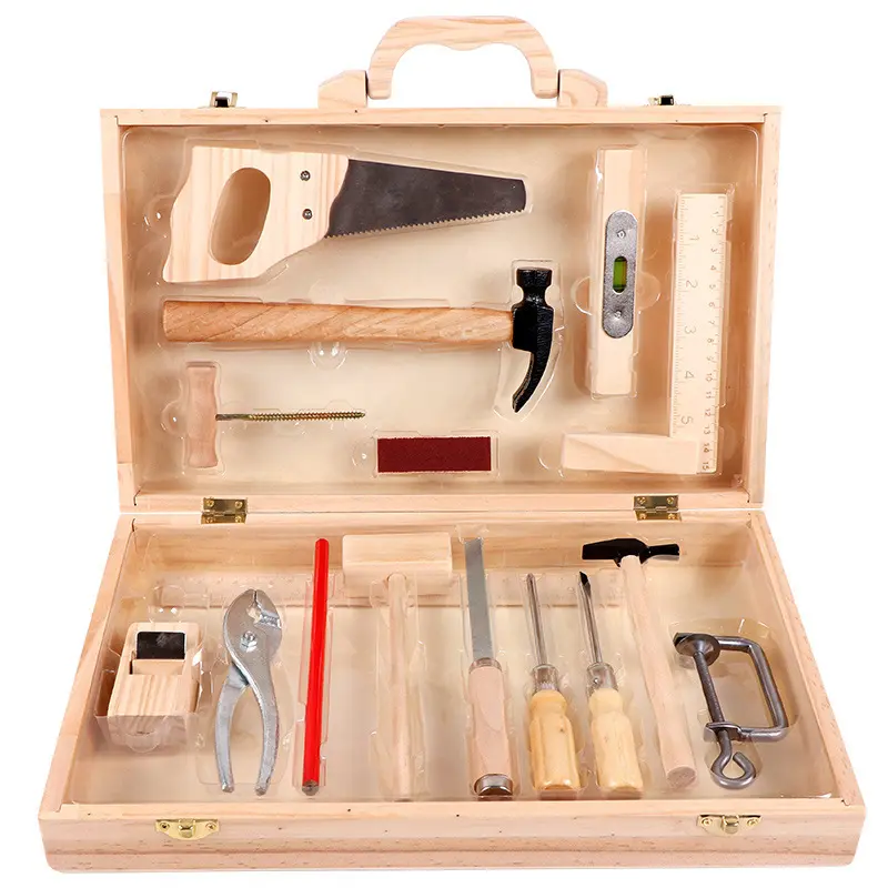 Children repair wooden toolbox toys simulation disassembly multi-functional carpentry sets kids educational wooden toys