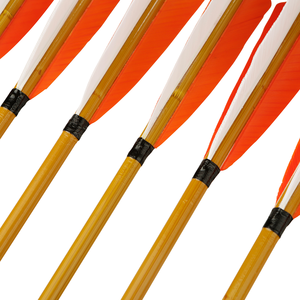Vente directe en usine flèches en <span class=keywords><strong>bois</strong></span> fletting de 4 pouces plumes insertion collée flèche traditionnelle - Product Image 3