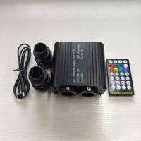 Machine à fibres optiques à double tête 16W avec effets scintillants et changement de couleur RGBW, télécommande RF incluse, pour plafond de voiture et plafond de maison, effet ciel étoilé