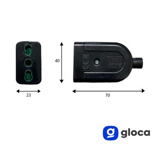 Gloca Flying Socket 2 tomas de corriente 250V AC de plástico estándar italiano, color negro, juego de 5 - Product Image 2