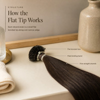 Extensions de cheveux tressés à tête plate, tissage de cheveux raides, pour salon de coiffure et coiffure fine