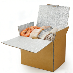 Scatola di Spedizione Isolata con Foglio di Alluminio, Cartone <span class=keywords><strong>Termico</strong></span> Doppio per Trasporto, Scatola Isolante per Consegna Alimenti Congelati - Product Image 6