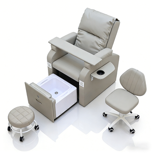 Salon Waterless Foot Care Bath Chair Modern Electric Reclining Pipeless Sofa Spa Pedicure Chair No Plumbing with Stool Set - Product Image 2