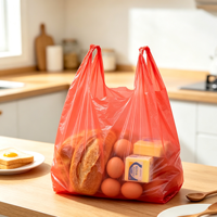 Sac de courses en plastique PE transparent avec logo personnalisé, taille sur mesure, soufflet latéral, qualité alimentaire, pour t-shirts