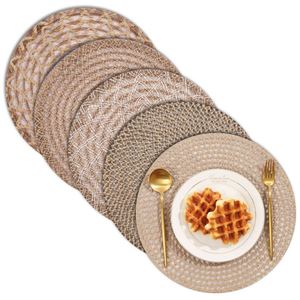 Set de table rond en chanvre tressé soigneusement sélectionné, décoration de table à manger, style moderne minimaliste, résistant aux hautes températures - Product Image 6