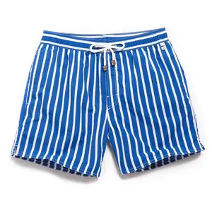 Erkek çizgili plaj pantolonları çabuk kuru üç nokta şort moda yüzme gövde rahat yüzmek yaz erkek yetişkinler destek