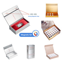 Caja Magnética de Lujo con Cierre Magnético y Ventana, Caja de Embalaje Rígida de Cartón Estilo Libro con Bandeja de EVA para Cosméticos y Cuidado de la Piel