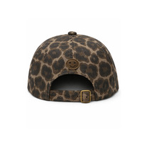Casquette de baseball rétro non structurée à imprimé léopard, style sportif, avec patch brodé personnalisé, streetwear, visière incurvée réglable