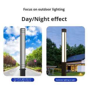 Poste de lámpara LED equivalente 50W personalizado de acero inoxidable para jardín estacionamiento iluminación exterior Simple IP65 poste de luz eléctrica - Product Image 2