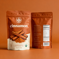Sachet d'emballage personnalisé en aluminium refermable avec fermeture éclair pour poudre d'assaisonnement et cannelle