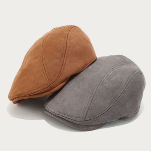 Nouveau Béret Populaire en Daim Végétalien Automne-Hiver pour Homme, Chapeau de Boulanger Tendance, Chapeau Ivy à Bord Court pour Voyage en Extérieur - Product Image 5