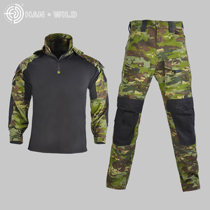 HAN selvaggio mimetico <span class=keywords><strong>t</strong></span>-<span class=keywords><strong>Shirt</strong></span> nuovo stile tuta mimetica rana abbigliamento <span class=keywords><strong>Trekking</strong></span> uniforme pantaloni camicia Set completo - Product Image 2