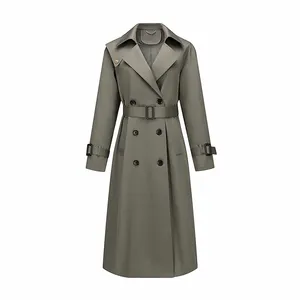 Trench casual alla moda con stampa in seta da donna 1837 piccoli lotti personalizzati di alta qualità