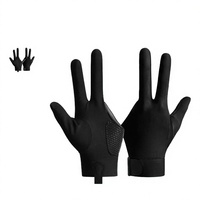 Gants de snooker professionnels personnalisés à 3 doigts, durables, antidérapants, respirants, en polyester extensible, avec fermeture auto-agrippante, ambidextres